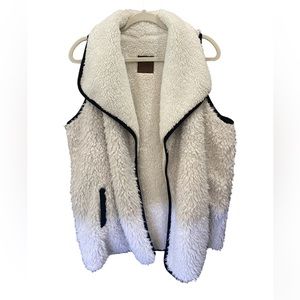 NWOT! C.C. Reversible White Fuzzy Vest